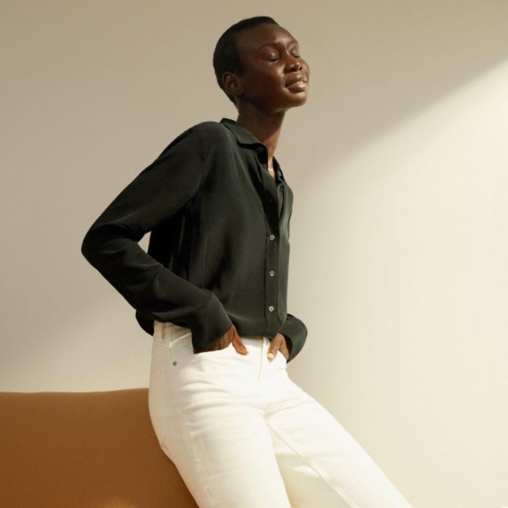 EVERLANE The Clean Silk Relaxed Shirt NWT